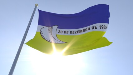 A bandeira de Dourados,  munic&iacute;pio do estado de Mato Grosso do Sul, Brasil - Ilustra&ccedil;&atilde;o 3D