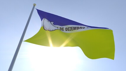 A bandeira de Dourados,  munic&iacute;pio do estado de Mato Grosso do Sul, Brasil - Ilustra&ccedil;&atilde;o 3D
