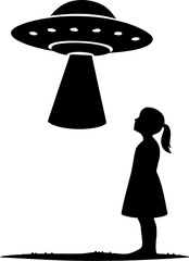 Fictional alien spacecraft and a girl