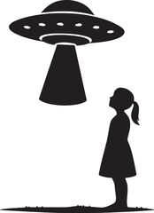 Fictional alien spacecraft and a girl
