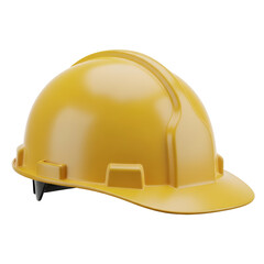 Fototapeta premium Bright yellow construction safety hard hat on a solid representing industrial protection and workplace security standards