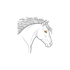 Elegant Profile Of A Horse Head Sketch.