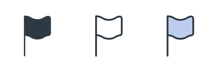 flag icon set vector illustration. line, glyph, color symbol isolated on white background