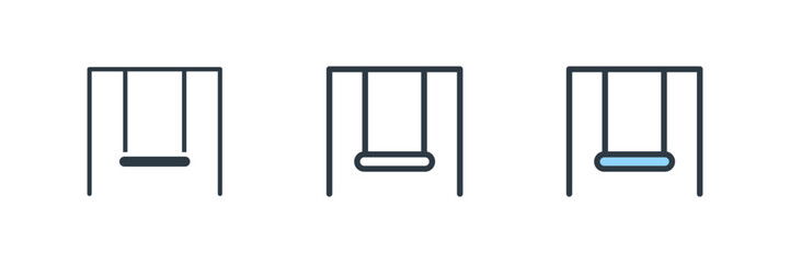 swing icon set vector illustration. line, glyph, color symbol isolated on white background