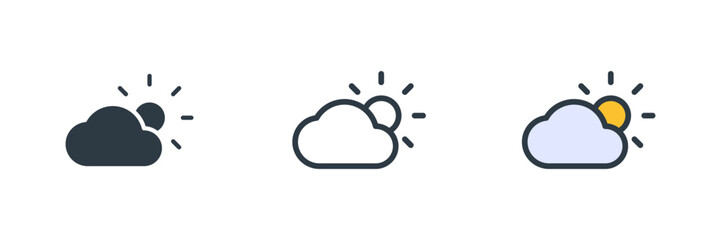 weather icon set vector illustration. line, glyph, color symbol isolated on white background