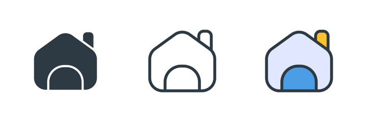 home icon set vector illustration. line, glyph, color symbol isolated on white background