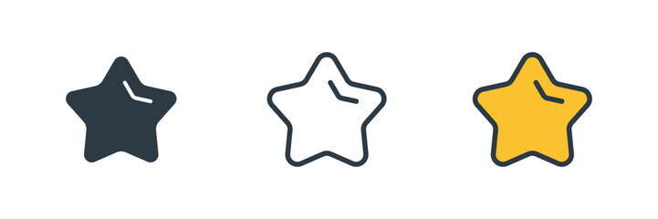 star icon set vector illustration. line, glyph, color symbol isolated on white background