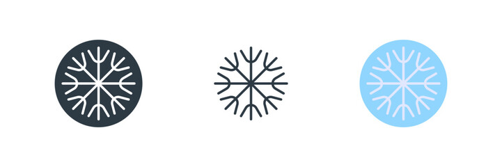 snowflake icon set vector illustration. line, glyph, color symbol isolated on white background