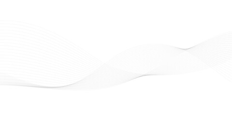 Abstract halftone background with wavy surface made of gray dots on white background. Flowing dots particles wave pattern 3D curve halftone black gradient curve shape isolated