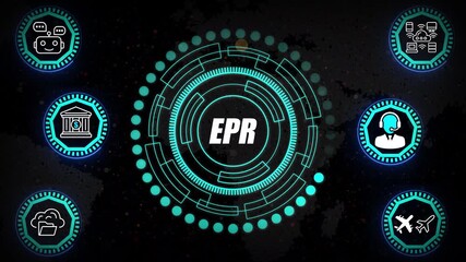 EPR HUD Visualization Featuring Enterprise Performance Rings, Operational Reporting Layers, and Real-Time Resource Optimization Mapping - Powered by Adobe