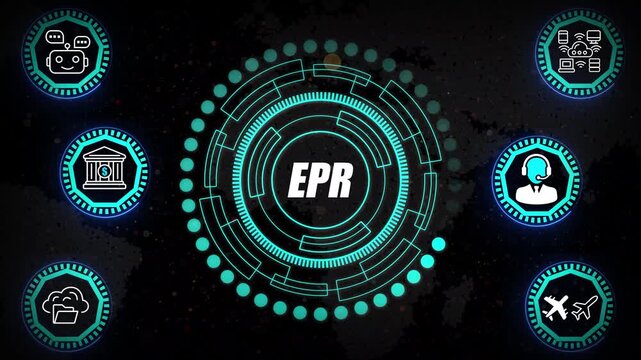 EPR HUD Visualization Featuring Enterprise Performance Rings, Operational Reporting Layers, and Real-Time Resource Optimization Mapping