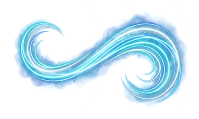 Light air curve through neon fog. Winter gust flows in elegant swirl line. Vector swoosh shows controlled clean movement. Cold wind ripple adds festive design style