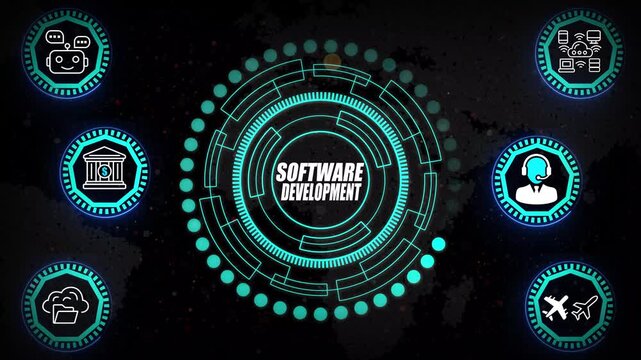 Software Development HUD with Iterative Build Rings, Agile Engineering Layers, and Intelligent Modular Architecture Visualization for High-Performance Digital Delivery Pipelines