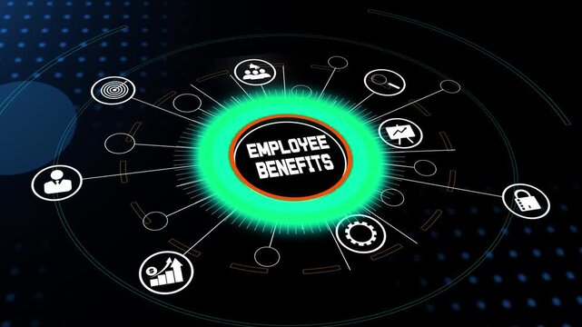 Human resources management concept, illustrating employee benefits, career development, and corporate incentive programs