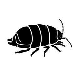 Beetle Silhouette Icon – Insect Bug Minimal Black Vector Illustration