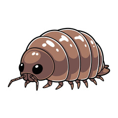 Pill Bug Illustration – Isopod Woodlouse Roly Poly Vector Icon