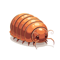 Pill Bug Illustration – Isopod Woodlouse Roly Poly Vector Icon