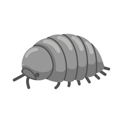 Pill Bug Illustration – Isopod Woodlouse Roly Poly Vector Icon