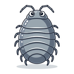 Pill Bug Illustration – Isopod Woodlouse Roly Poly Vector Icon