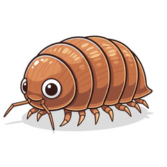 Pill Bug Illustration – Isopod Woodlouse Roly Poly Vector Icon