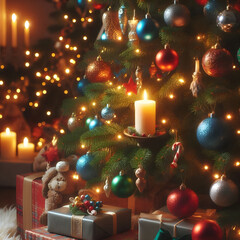 a warm glow on the Christmas tree