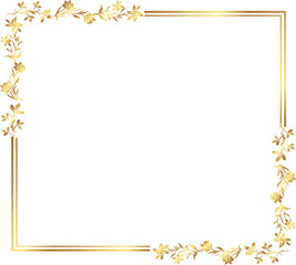 frame with leaves gold border Golden Border Warm Color Frame