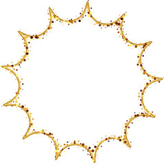 Toothed Gold Circle Frame