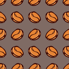 Coffee beans seamless pattern Vector illustration. coffee background for textile or fabric design