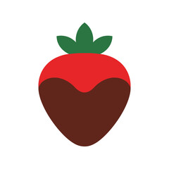 Stylized Vector Illustration of a Chocolate-Covered Strawberry for Delicious Desserts and Culinary Uses