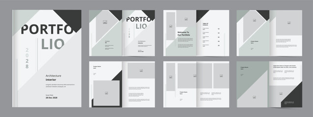 Portfolio template creative and modern architecture or interior portfolio design layout 