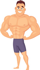 Fototapeta premium A muscular man with a smile on his face