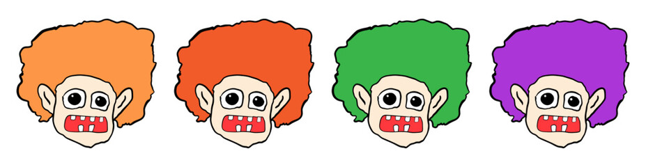 scared cartoon face vector illustration