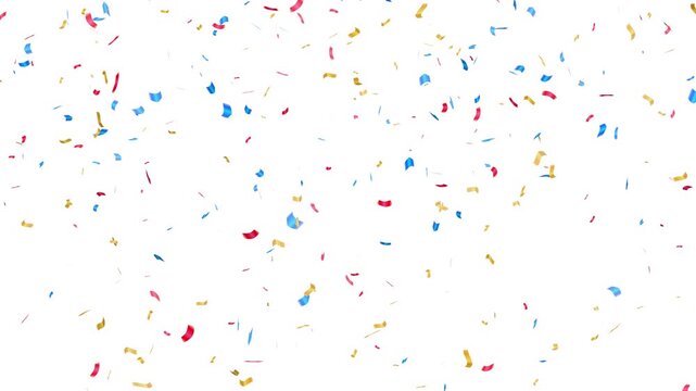 Falling festive confetti on transparent background. Colorful сonfetti explosion on a white backgrounds.