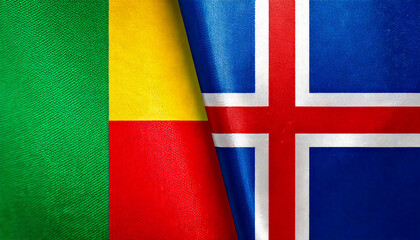 アイスランドの国旗とベナンの国旗(Icelandic flag & Benin flag.)
