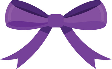 purple  bow isolated on white
