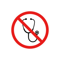 No Medical Examination &ndash; Stethoscope Prohibition Icon