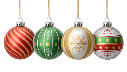 christmas balls on white background