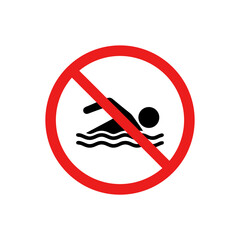 No Swimming Allowed &ndash; Water Activity Prohibition Icon