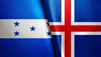 アイスランドの国旗とホンジュラスの国旗(Icelandic flag & Honduras flag.)
