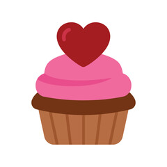 Delicious Valentine's Day Cupcake with Heart Topping, Ideal for Romantic Celebrations and Sweet Desserts