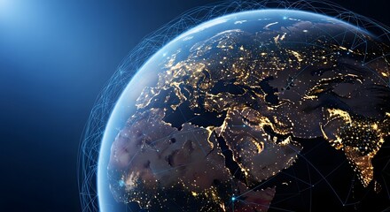 Obraz premium A stunning view of the earth from space with sunlight