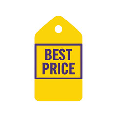 Bold Yellow Price Tag with 'Best Price' for Eye-Catching Marketing Promotions and Discount Campaigns