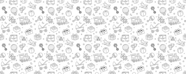 Children toys doodle seamless pattern - 1