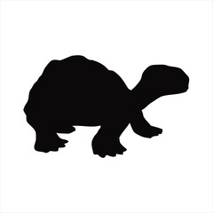 Fototapeta premium Silhouette of a Tortoise or Turtle Animal, a Reptile known for its Shell and Slow Movement, Representing Longevity and Patience