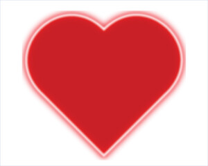 A glossy red heart icon symbolizes love and romance for Valentine's Day decoration