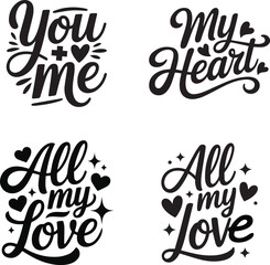 Romantic Valentine T-Shirt Bundle – Love Quotes, Heart Art, Cute Couple Designs for Print on Demand