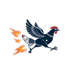 Obraz premium Chicken With Rocket Booster Icon.