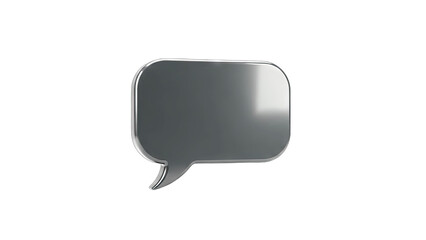 Fototapeta premium 3D Metallic Speech Bubble on White Background