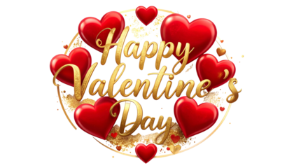 Luxury Valentine’s Day Typographic Composition with Golden Accents PNG (3)