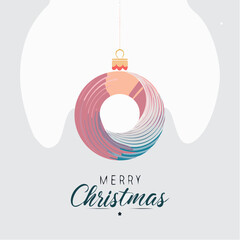 Modern merry christmas greeting card with abstract ornament